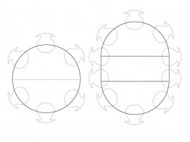 Extendable round dining table model 122, 6/10 seats