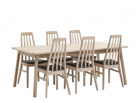 Table de repas scandinave à rallonges, modèle 700 6/12 pers