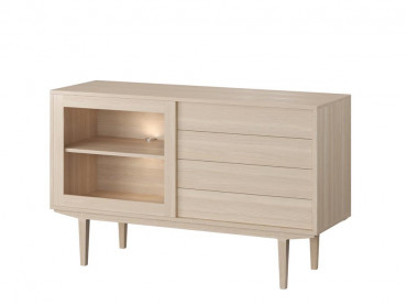 Buffet scandinave modèle 900. 130 cm. Façade vitrée. 