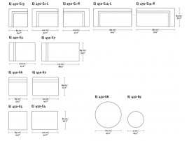 Canapé modulaire scandinave modèle Delphi EJ50