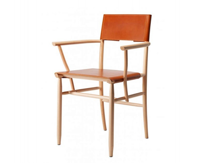 Fauteuil scandinave modèle Madonna II. Cuir.