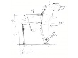 Fauteuil scandinave modèle Madonna II. Bois.