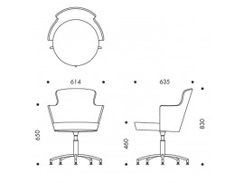 Chaise de bureau scandinave modèle Zen HR I 4705