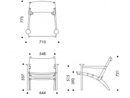 Fauteuil scandinave modèle Hedwig. Toile