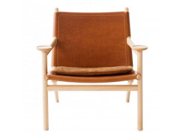 Fauteuil scandinave modèle Hedwig. Cuir