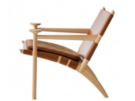 Fauteuil scandinave modèle Hedwig. Cuir