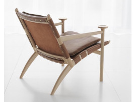 Fauteuil scandinave modèle Hedwig. Cuir