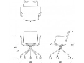 Day III Swivel chair. With armrests. 