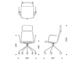 Day Hight Swivel chair. With armrests. 