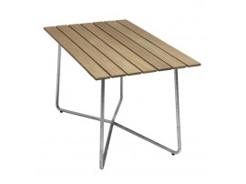 Table de repas scandinave d'extérieur modèle B25A 120 cm. Structure en acier galvanisé. 