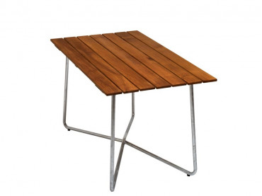 Table de repas scandinave d'extérieur modèle B25A 120 cm. Structure en acier galvanisé. 