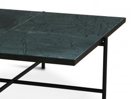 Carrare marble coffee table 90 cm. Black frame. 