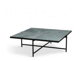 Carrare marble coffee table 90 cm. Black frame. 