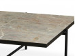 Table basse scandinave en marbre de Carrare. 90 cm. Structure noire. 