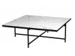 Carrare marble coffee table 90 cm. Black frame. 