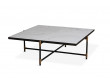 Carrare marble coffee table 90 cm.  Black frame with brass. 