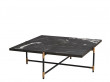 Carrare marble coffee table 90 cm.  Black frame with brass. 