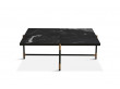 Carrare marble coffee table 90 cm.  Black frame with brass. 