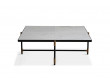 Carrare marble coffee table 90 cm.  Black frame with brass. 