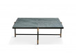 Carrare marble coffee table 90 cm.  Black frame with brass. 