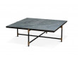 Carrare marble coffee table 90 cm.  Black frame with brass. 