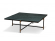 Carrare marble coffee table 90 cm.  Black frame with brass. 