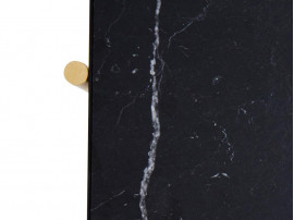 Carrare marble Console .  Black frame with brass. 