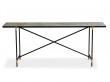 Carrare marble Console .  Black frame with brass. 