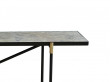 Carrare marble Console .  Black frame with brass. 