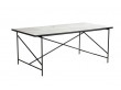 Carrare marble dining table 185 cm. Black frame. 