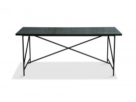 Carrare marble dining table 185 cm. Black frame. 