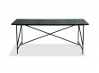 Table de repas scandinave en marbre de Carrare. 185 cm. Structure noire. 