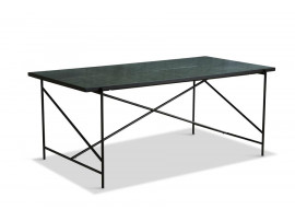 Carrare marble dining table 185 cm. Black frame. 