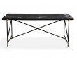 Carrare marble dining table 185 cm.  Black frame with brass. 