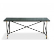 Carrare marble dining table 185 cm.  Black frame with brass. 