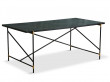 Carrare marble dining table 185 cm.  Black frame with brass. 