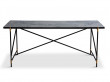 Carrare marble dining table 185 cm.  Black frame with brass. 