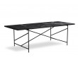 Carrare marble dining table 230 cm. Black frame. 