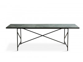 Carrare marble dining table 230 cm. Black frame. 