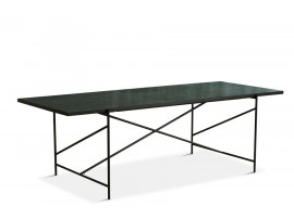 Carrare marble dining table 230 cm. Black frame. 