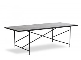 Carrare marble dining table 230 cm. Black frame. 