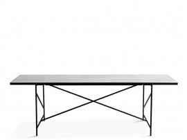 Carrare marble dining table 230 cm. Black frame. 