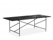 Carrare marble dining table 230 cm.  Black frame with brass. 