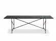 Carrare marble dining table 230 cm.  Black frame with brass. 