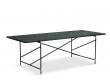 Carrare marble dining table 230 cm.  Black frame with brass. 