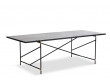 Carrare marble dining table 230 cm.  Black frame with brass. 