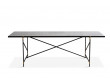 Carrare marble dining table 230 cm.  Black frame with brass. 