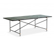 Carrare marble dining table 230 cm.  Black frame with brass. 