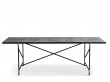 Carrare marble dining table 230 cm.  Black frame with brass. 