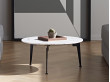 Table basse scandinave modèle Laser Marble Ø 70 cm